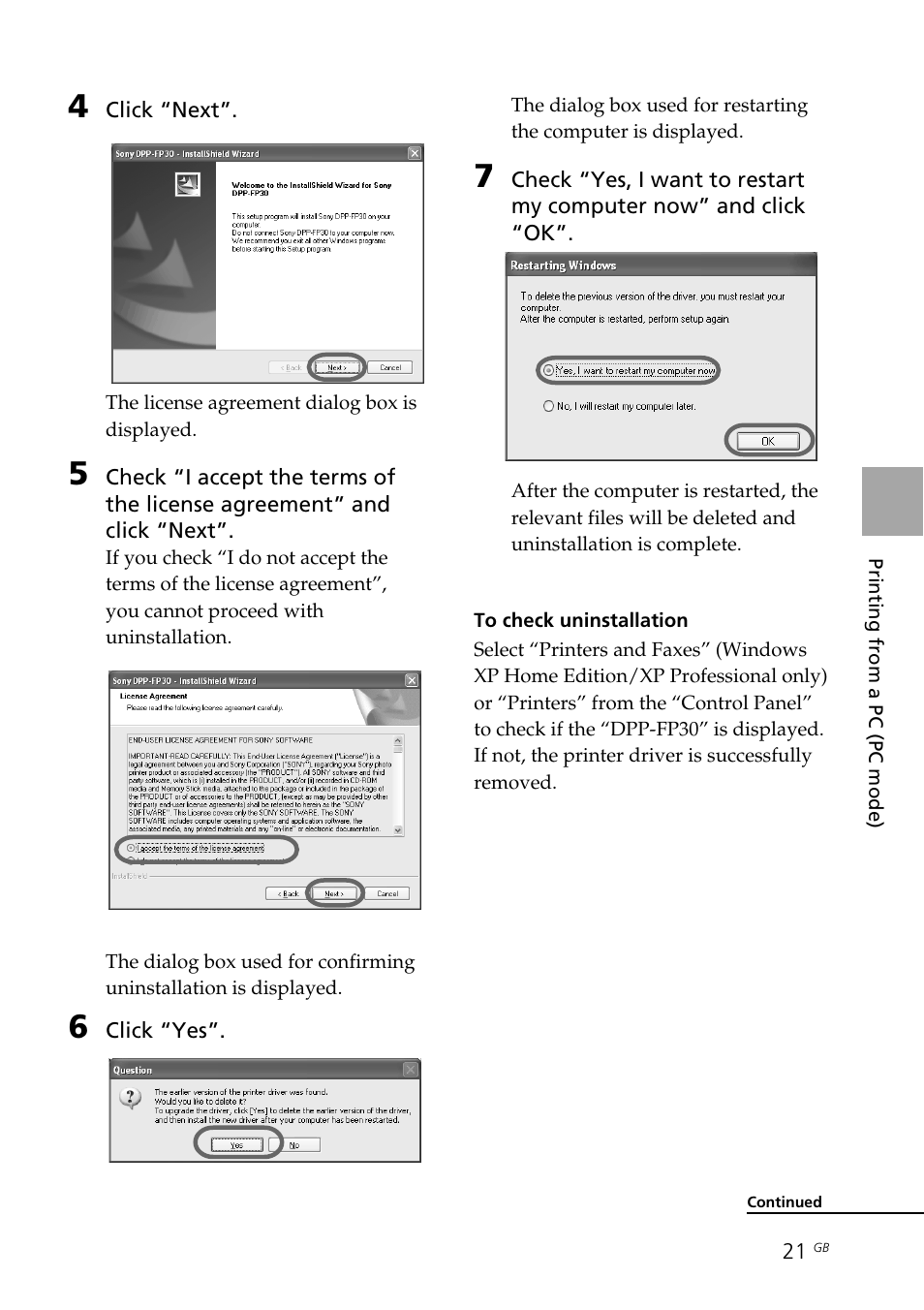 Installing the picturegear studio | Sony DPP-FP30 User Manual | Page 21 / 50