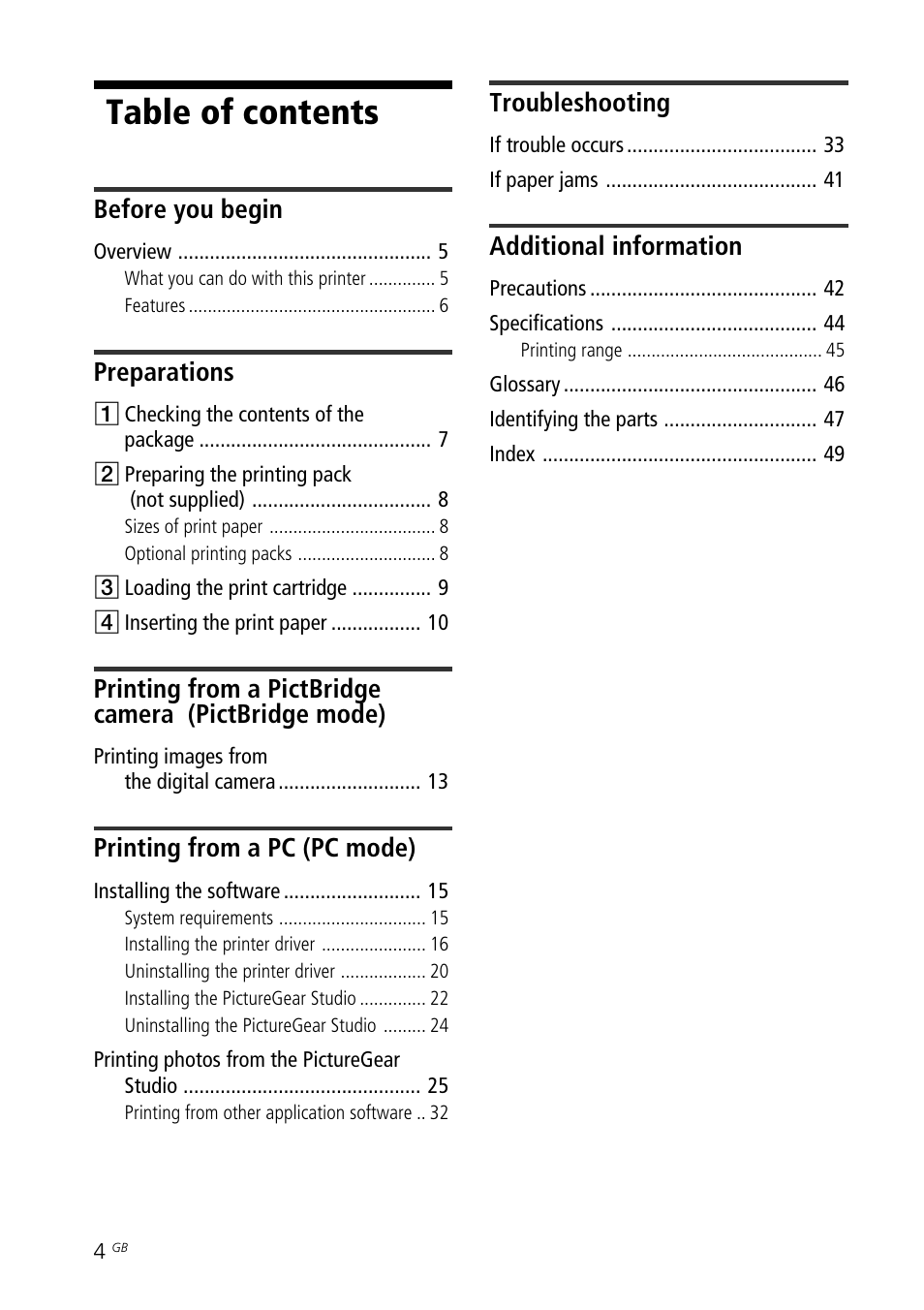 Sony DPP-FP30 User Manual | Page 4 / 50