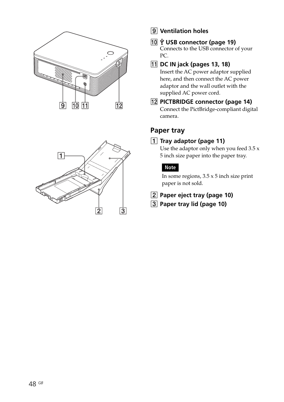 Paper tray | Sony DPP-FP30 User Manual | Page 48 / 50