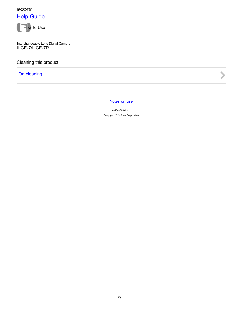 Cleaning this product, Help guide | Sony ILCE-7K User Manual | Page 88 / 455