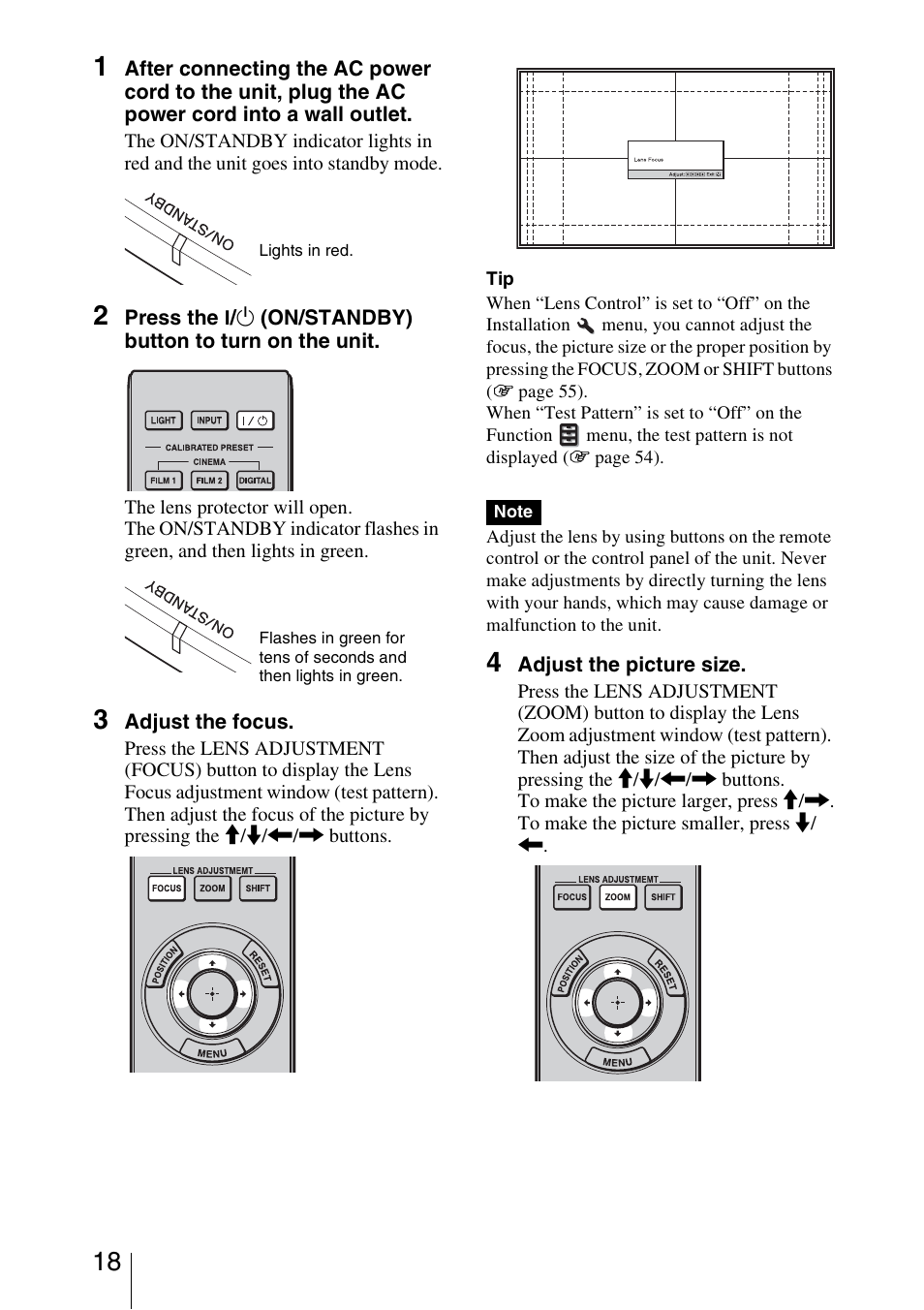 Sony VPL-VW1000ES User Manual | Page 18 / 99