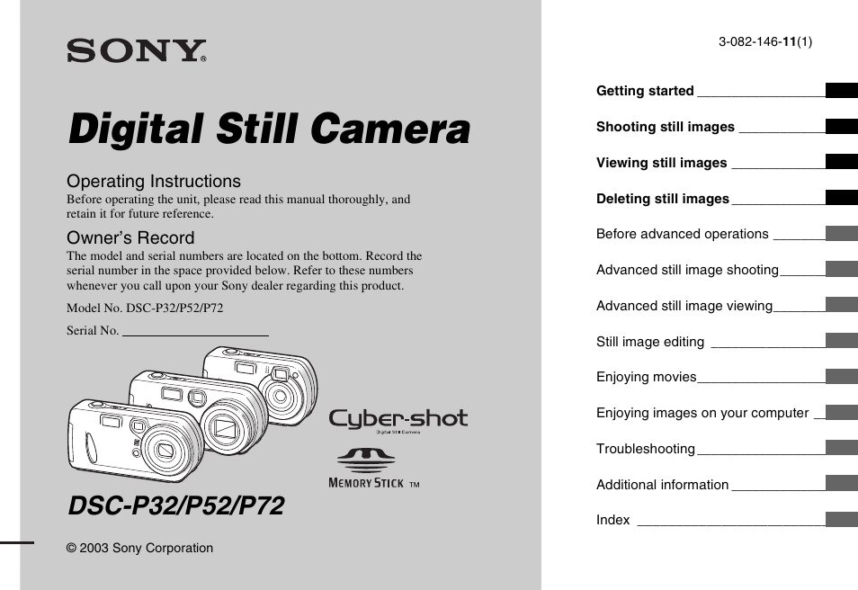 Sony DSC-P72 User Manual | 120 pages