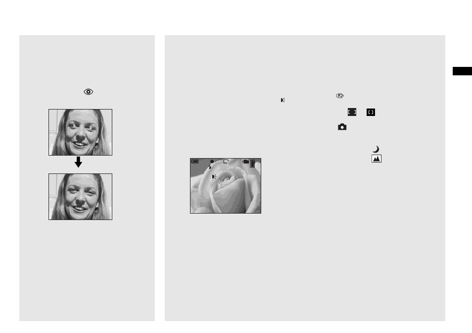 Shooting with the af illuminator | Sony DSC-P72 User Manual | Page 33 / 120