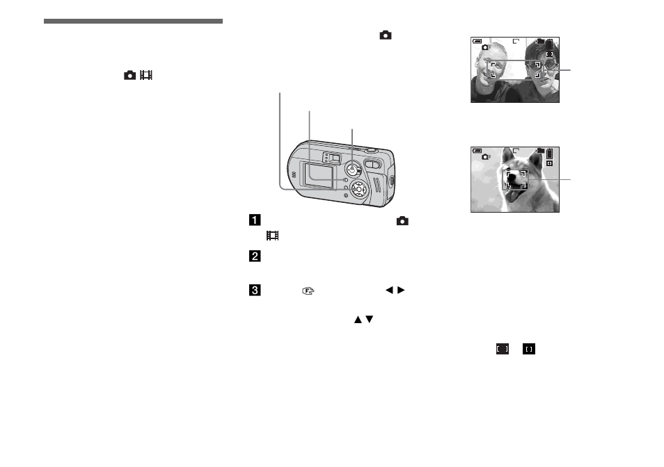 Advanced still image shooting, Choosing a focus method | Sony DSC-P72 User Manual | Page 48 / 120