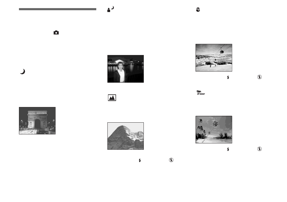 Shooting according to scene conditions | Sony DSC-P72 User Manual | Page 58 / 120