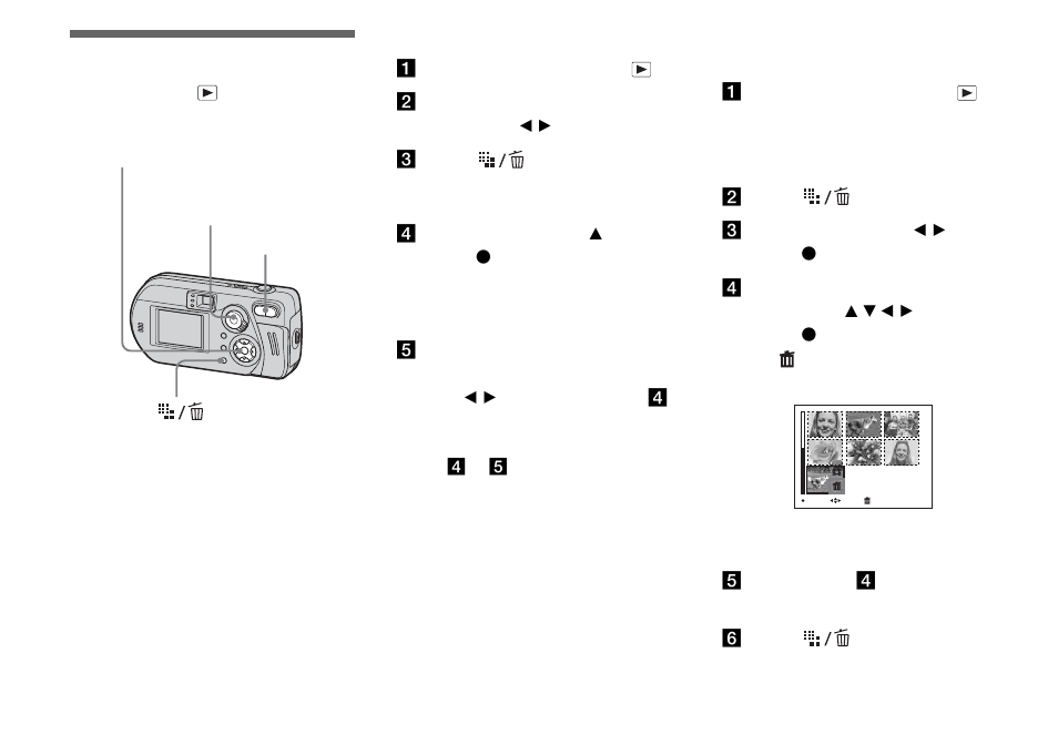 Deleting movies, On the single screen, On the index (nine-image) screen | Sony DSC-P72 User Manual | Page 74 / 120