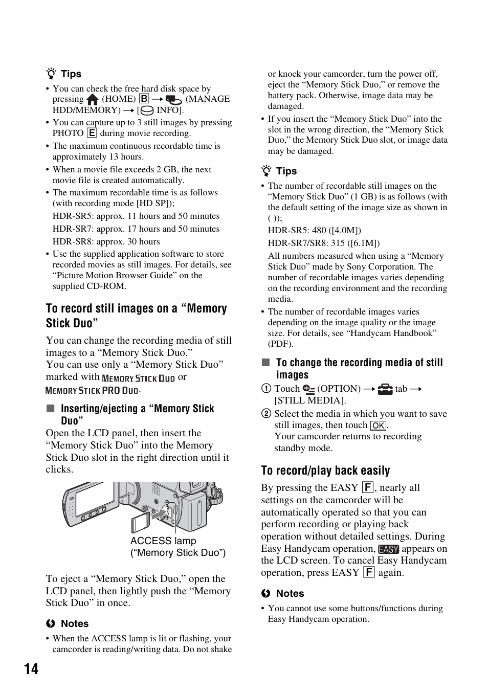 Sony HDR-SR5 User Manual | Page 14 / 40