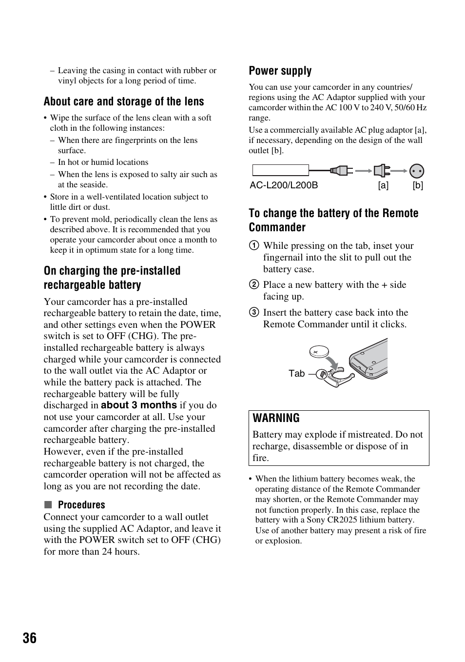 Sony HDR-SR5 User Manual | Page 36 / 40