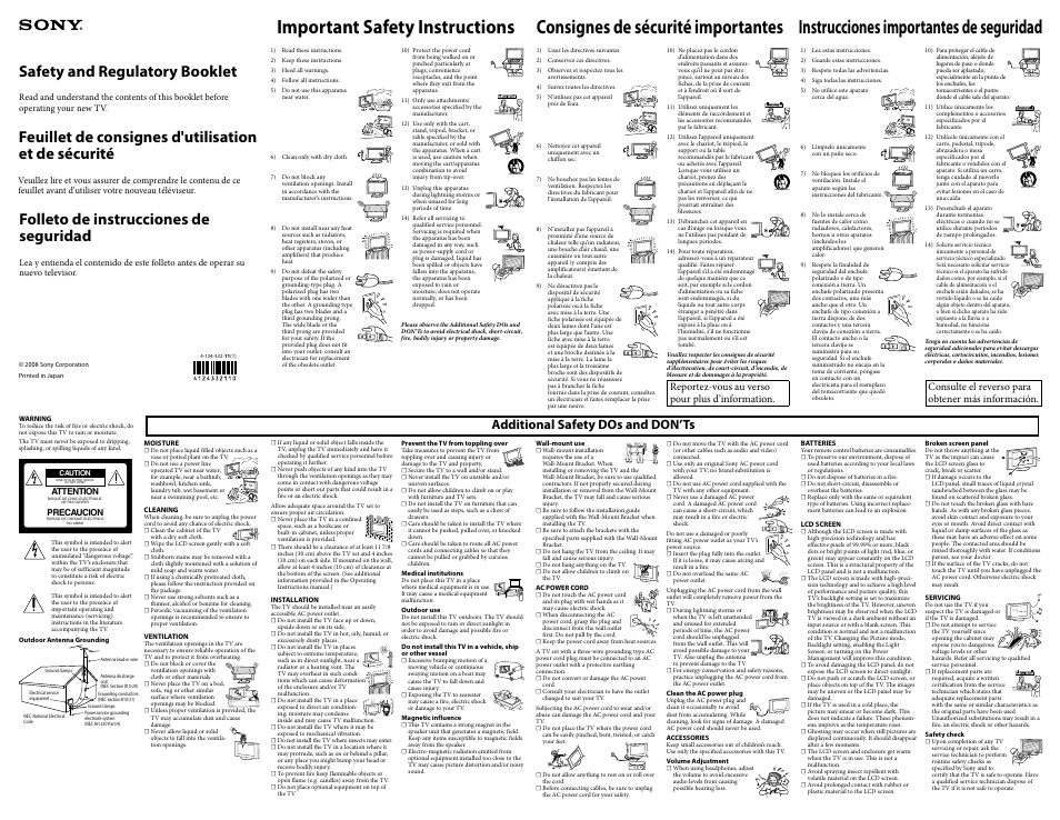 Sony KLV-40ZX1M User Manual | 2 pages