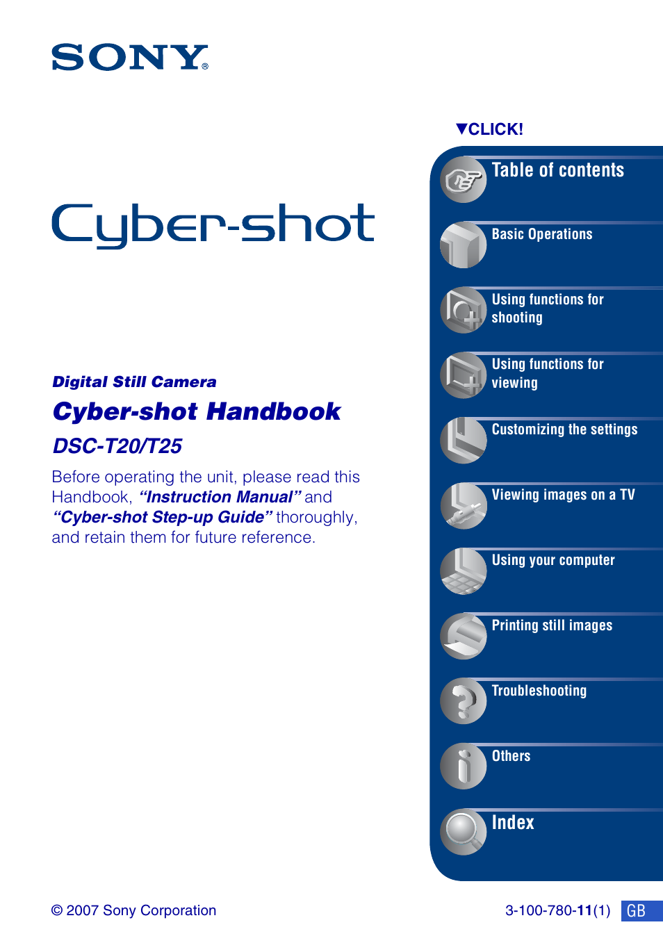 Sony DSC-T20 User Manual | 119 pages