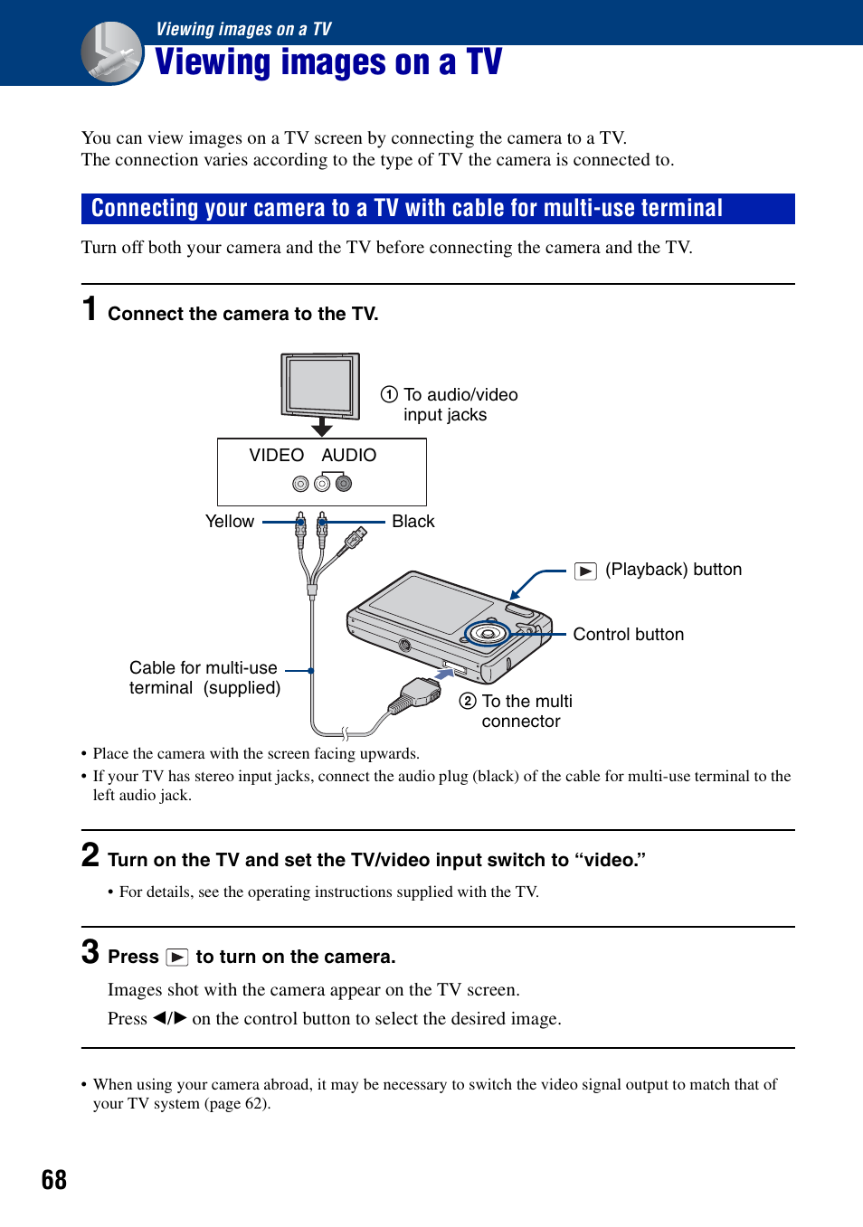 Viewing images on a tv | Sony DSC-T20 User Manual | Page 68 / 119