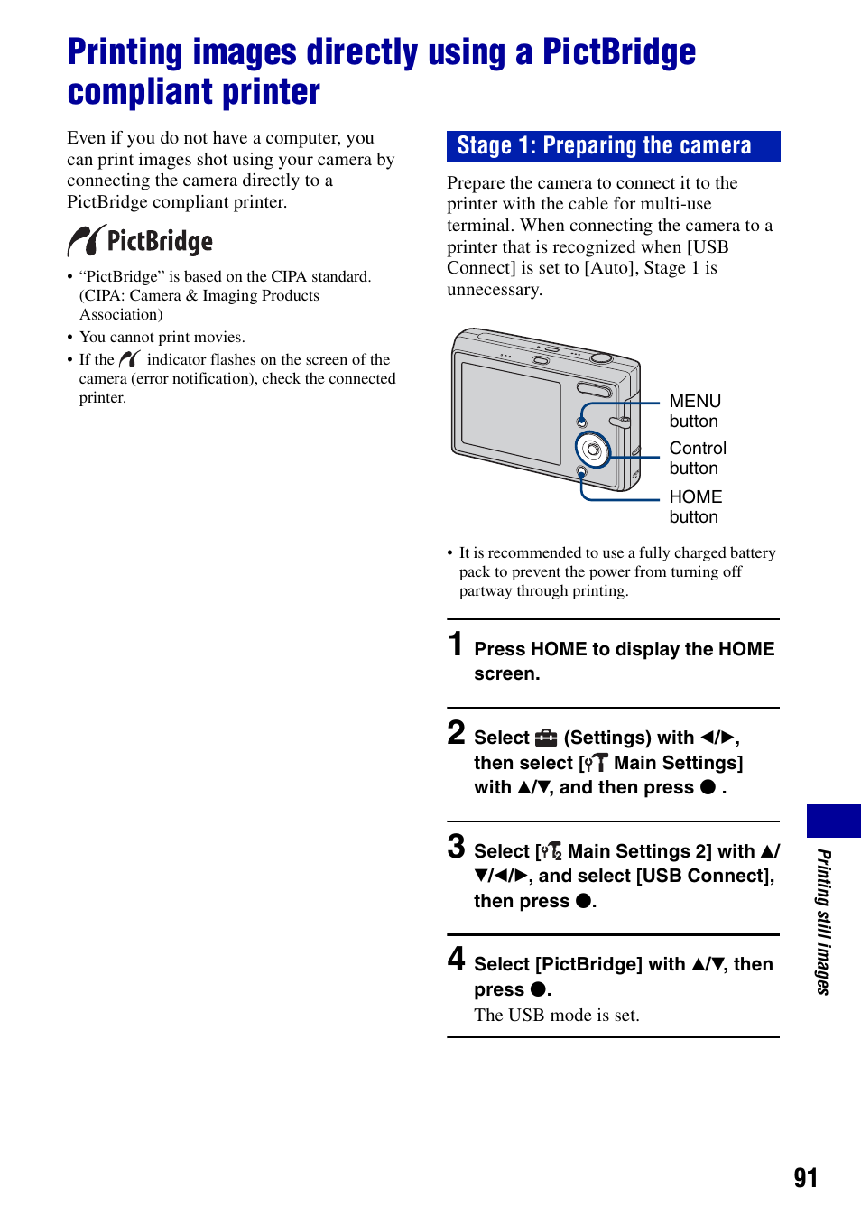 Stage 1: preparing the camera | Sony DSC-T20 User Manual | Page 91 / 119