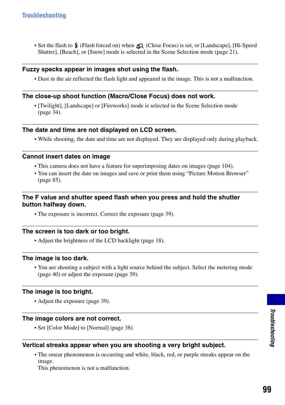 Sony DSC-T20 User Manual | Page 99 / 119