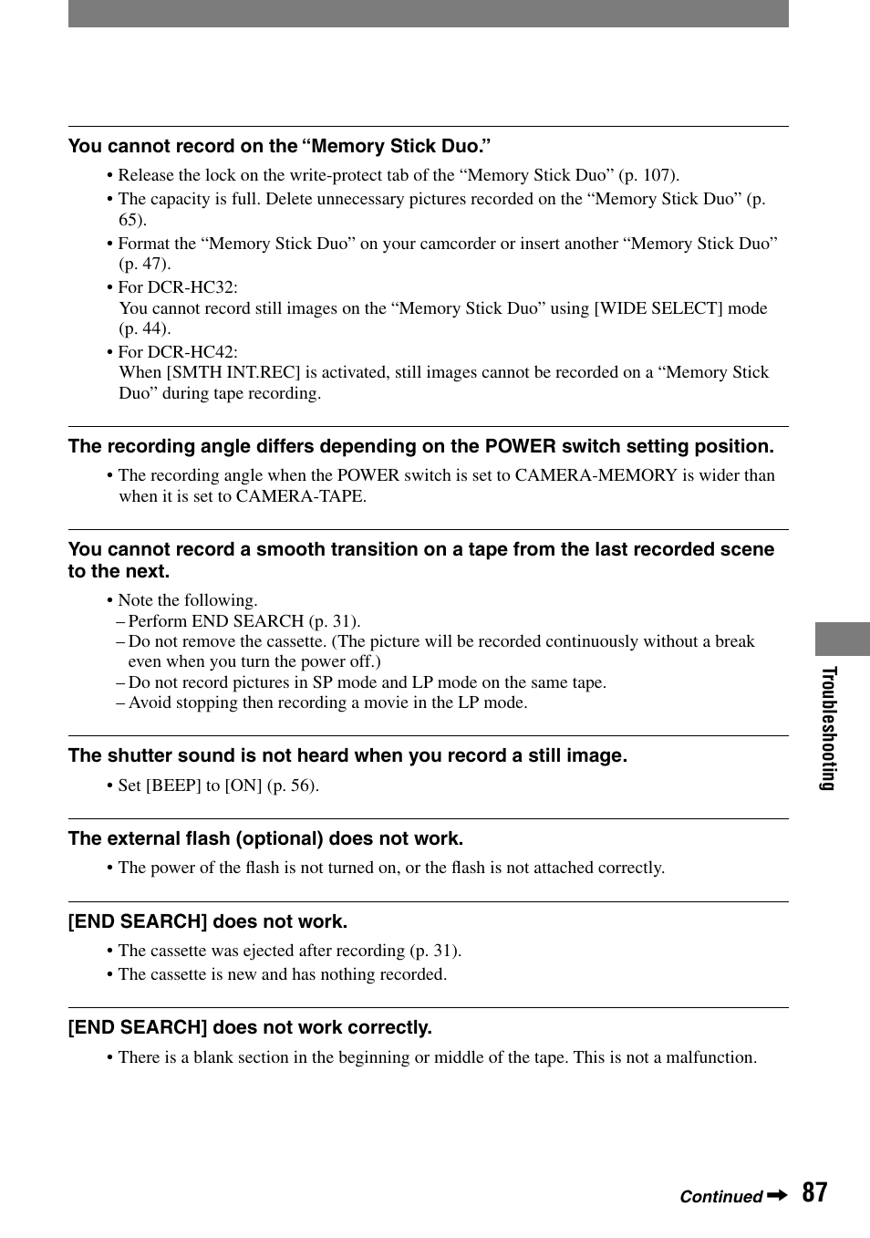 Sony DCR-HC32 User Manual | Page 87 / 123