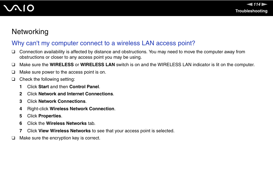 Networking | Sony VGN-FS920 User Manual | Page 115 / 149