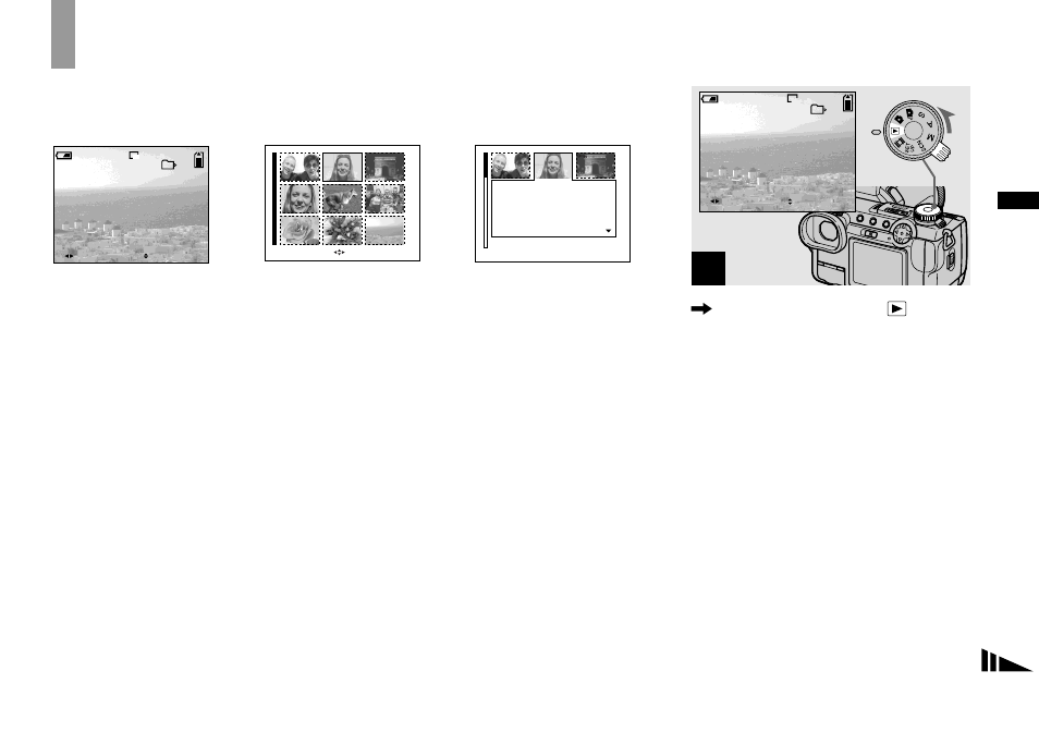 Viewing still images, Viewing images on the screen of your camera, Viewing images on the screen of your | Camera, Viewing single images, Set the mode dial to , and turn on the power | Sony DSC-F717 User Manual | Page 33 / 124