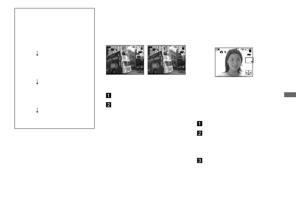 Aperture priority mode, Manual exposure mode, Aperture priority mode manual exposure mode | Nr slow shutter, Cselect the aperture value indication | Sony DSC-F717 User Manual | Page 45 / 124