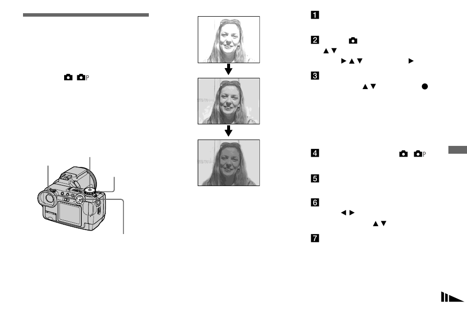 Shooting three images with the exposure shifted, Shooting three images with the exposure, Shifted — exposure bracket | Sony DSC-F717 User Manual | Page 53 / 124