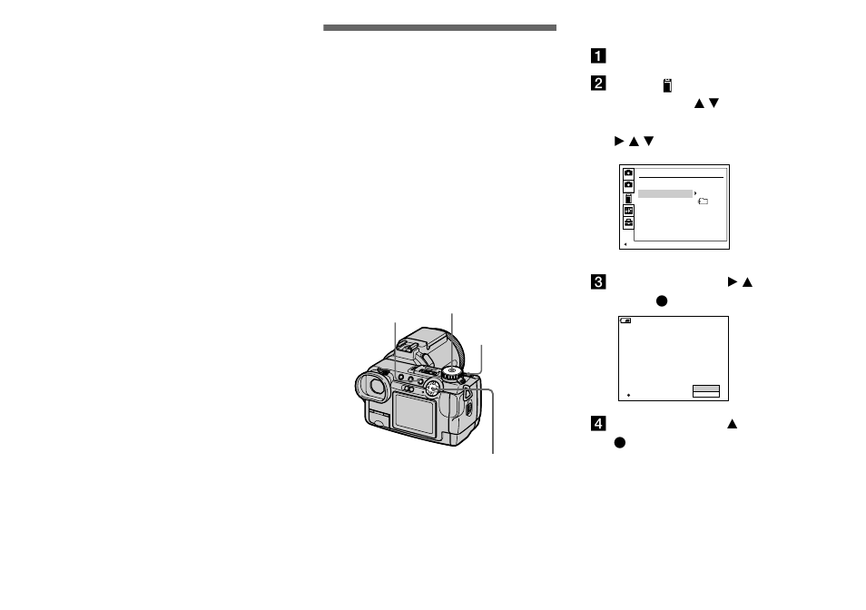 Selecting a folder, Creating a new folder | Sony DSC-F717 User Manual | Page 64 / 124