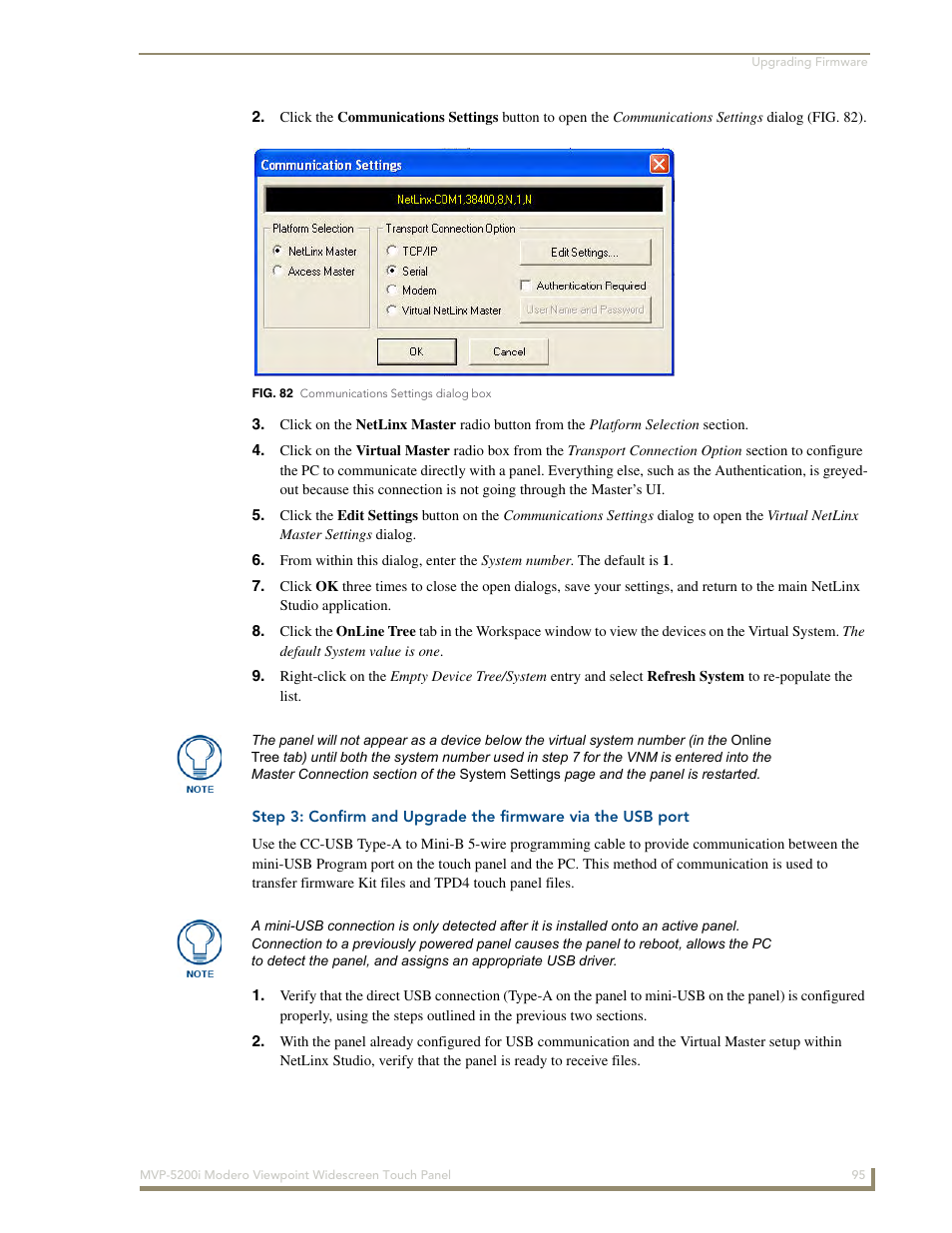 AMX MODERO VIEWPOINT WIDESCREEN TOUCH PANEL MVP-5200I User Manual | Page 103 / 184