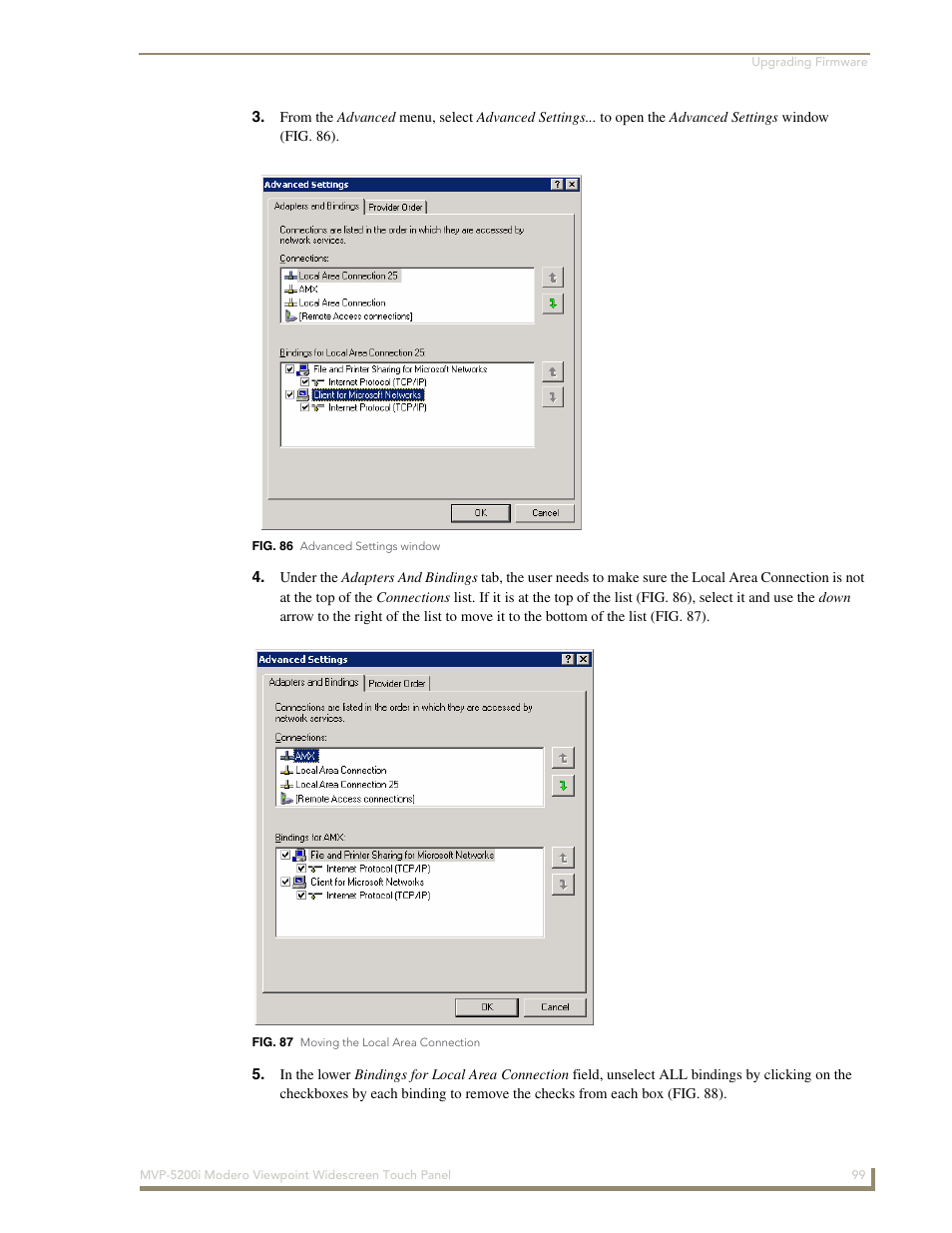 AMX MODERO VIEWPOINT WIDESCREEN TOUCH PANEL MVP-5200I User Manual | Page 107 / 184