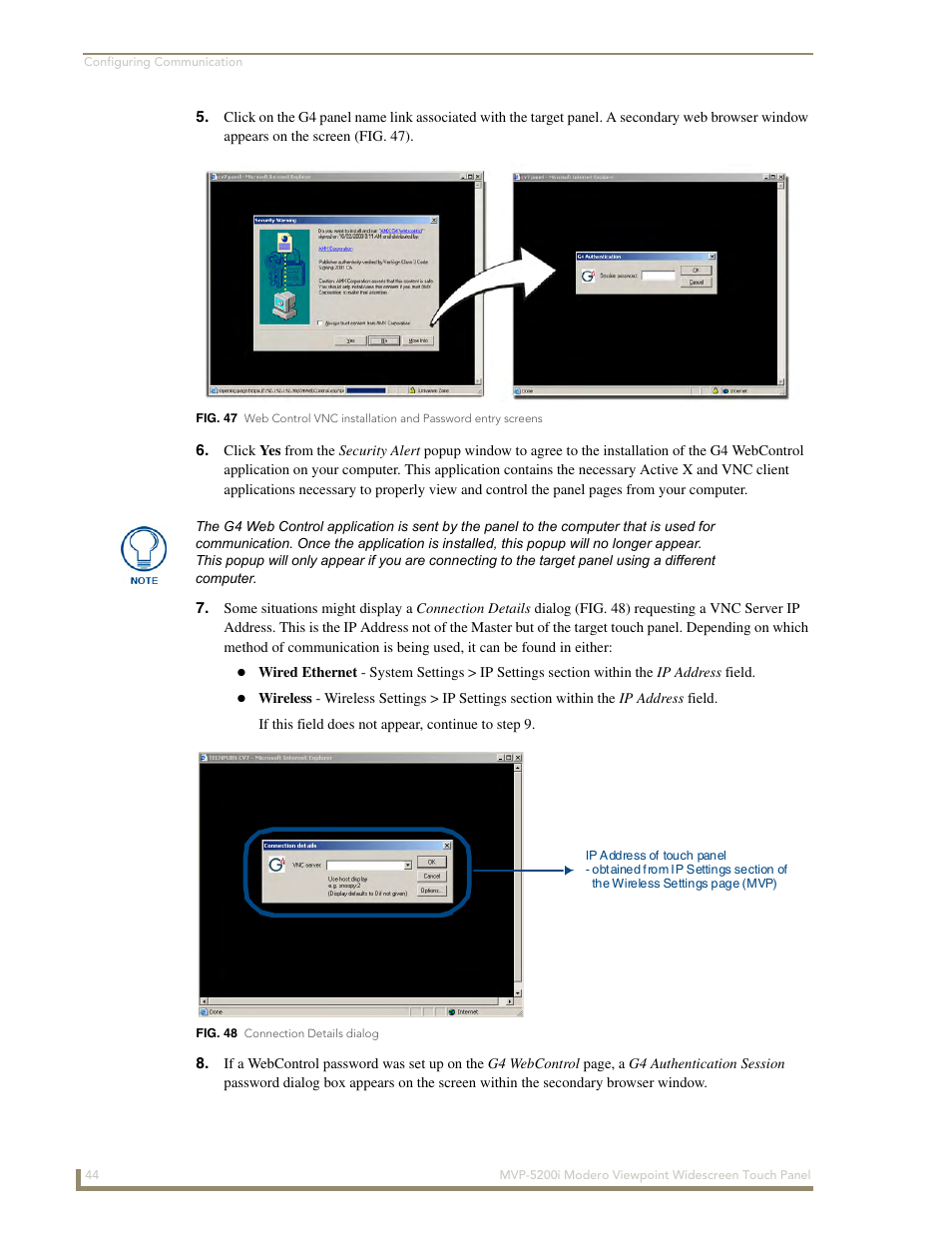 AMX MODERO VIEWPOINT WIDESCREEN TOUCH PANEL MVP-5200I User Manual | Page 52 / 184