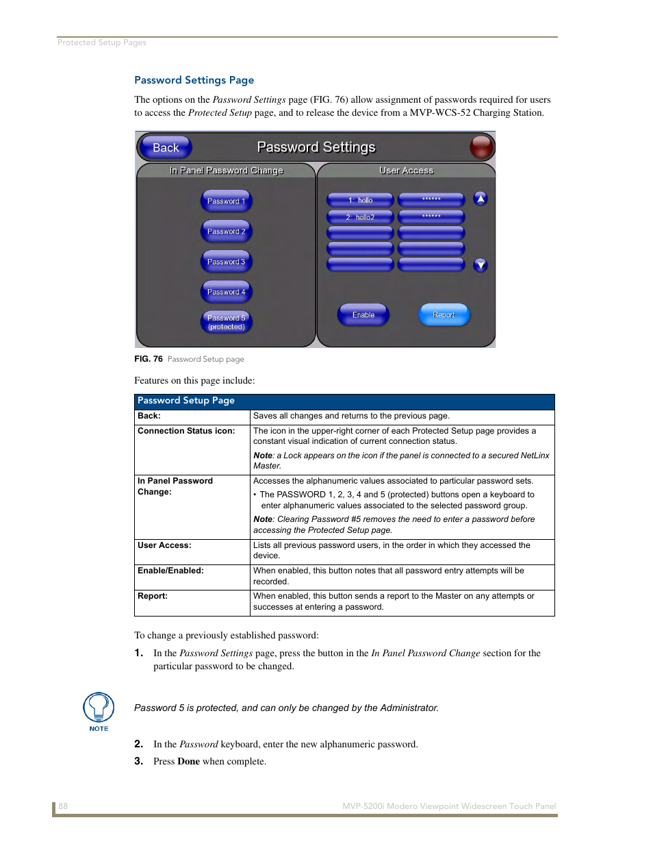 AMX MODERO VIEWPOINT WIDESCREEN TOUCH PANEL MVP-5200I User Manual | Page 96 / 184