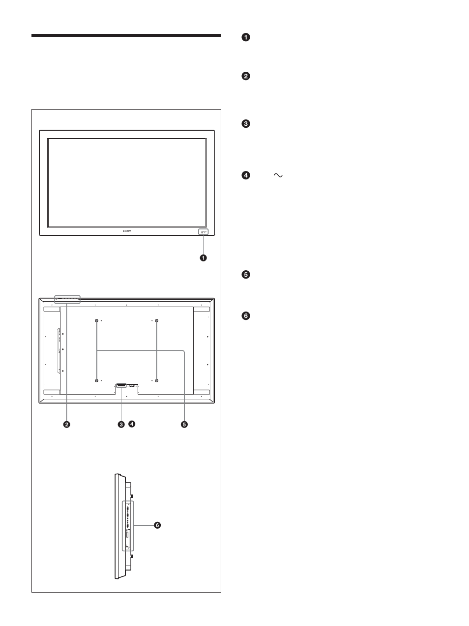 Emplacement et fonction des pièces et commandes, Avant / arrière / côté droit | Sony FWD-50PX1 User Manual | Page 103 / 348