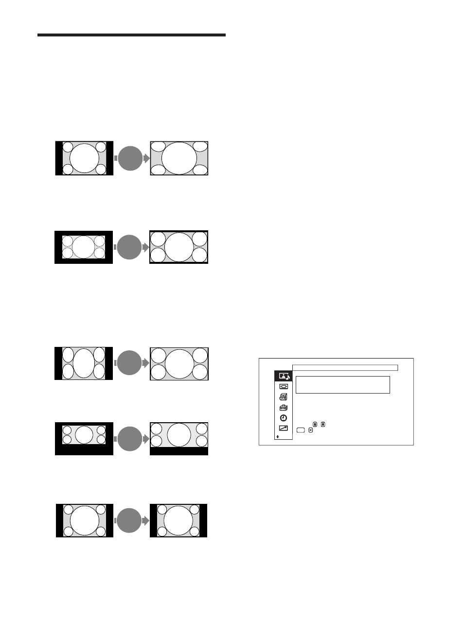 Bildvergrößerung, Einstellen der automatischen breitbildfunktion | Sony FWD-50PX1 User Manual | Page 180 / 348