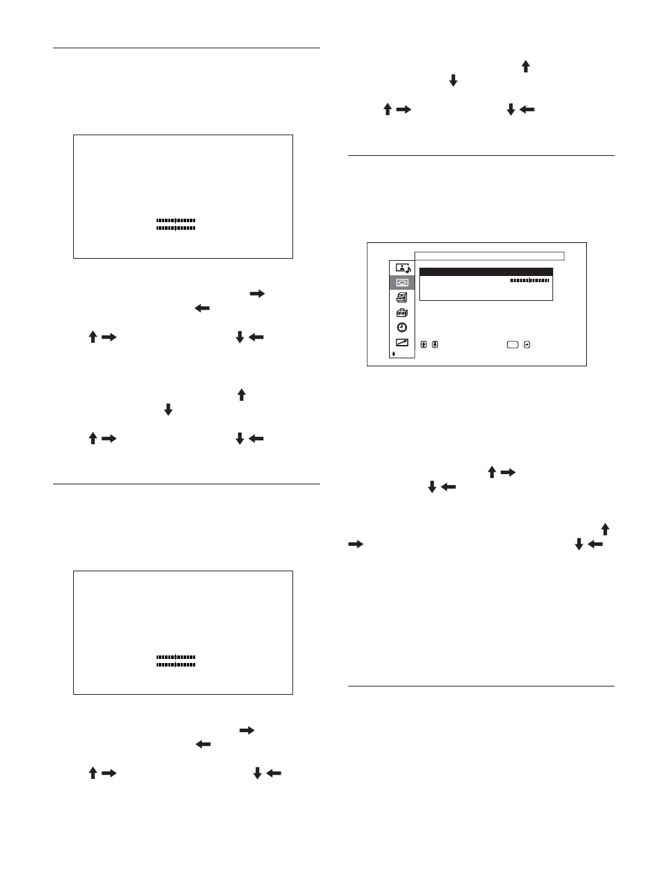 Screen size menu, Screen shift menu, Adjust pixel menu | Reset | Sony FWD-50PX1 User Manual | Page 72 / 348