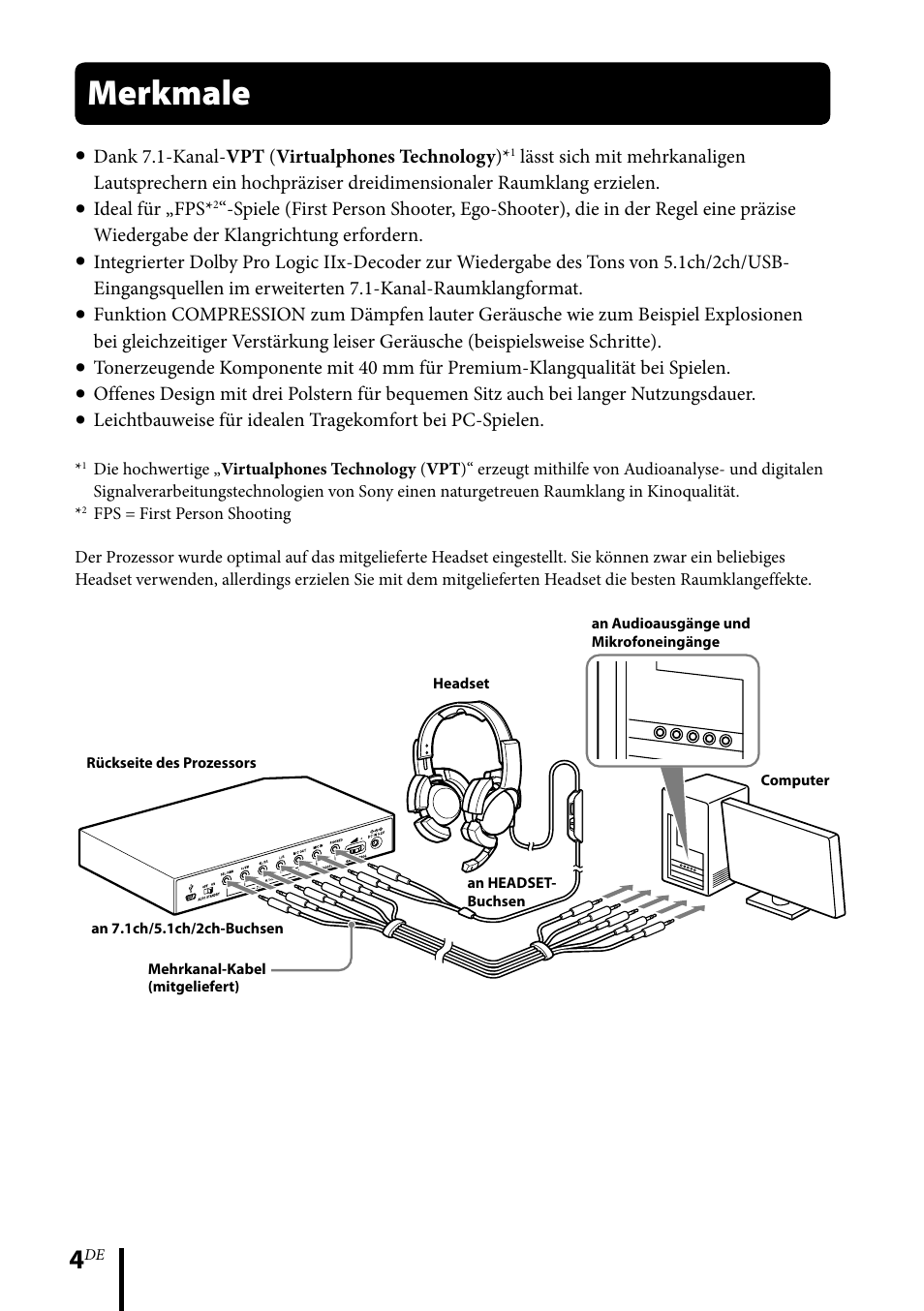 Merkmale | Sony DR-GA500 User Manual | Page 48 / 92