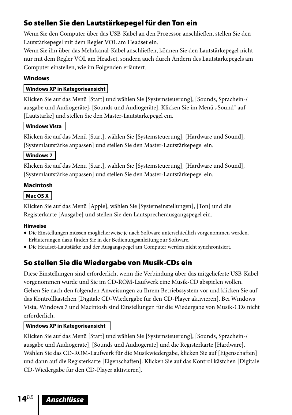 So stellen sie die wiedergabe von musik-cds ein | Sony DR-GA500 User Manual | Page 58 / 92