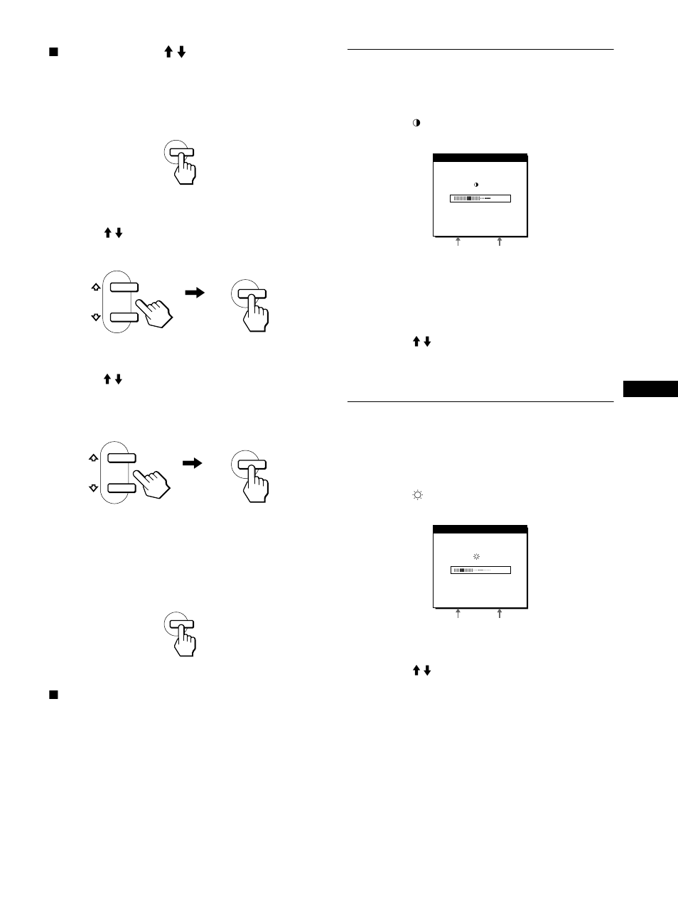 Adjusting the contrast (contrast), Adjusting the black level of an image (brightness) | Sony SDM-S81R User Manual | Page 11 / 104