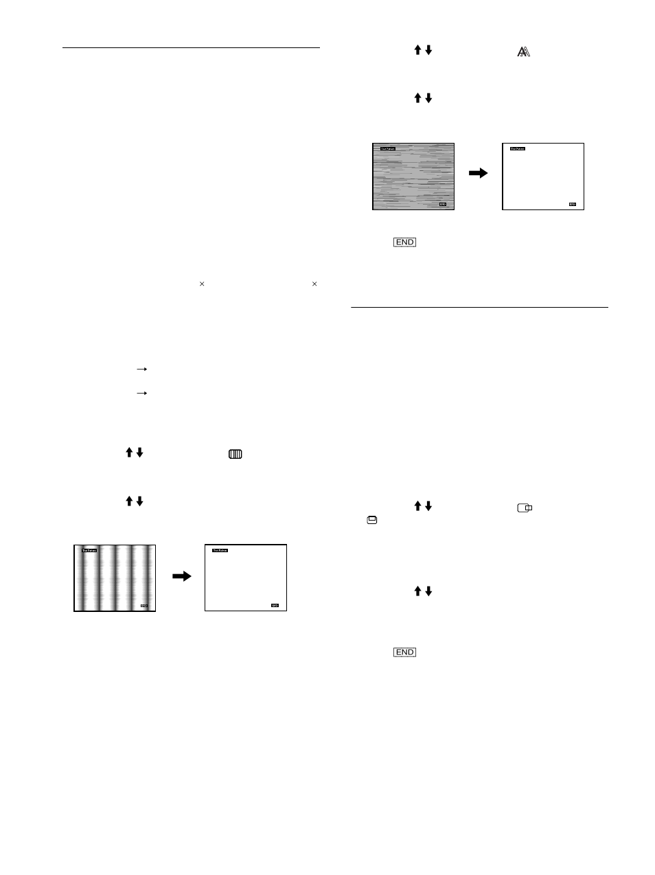 Eliminating flicker or blurring (phase/pitch), Adjusting the picture position (hcenter/v center), Phase | Pitch, 12 eliminating flicker or blurring (phase/pitch), Adjusting the picture position (h center/v center) | Sony SDM-S81R User Manual | Page 12 / 104