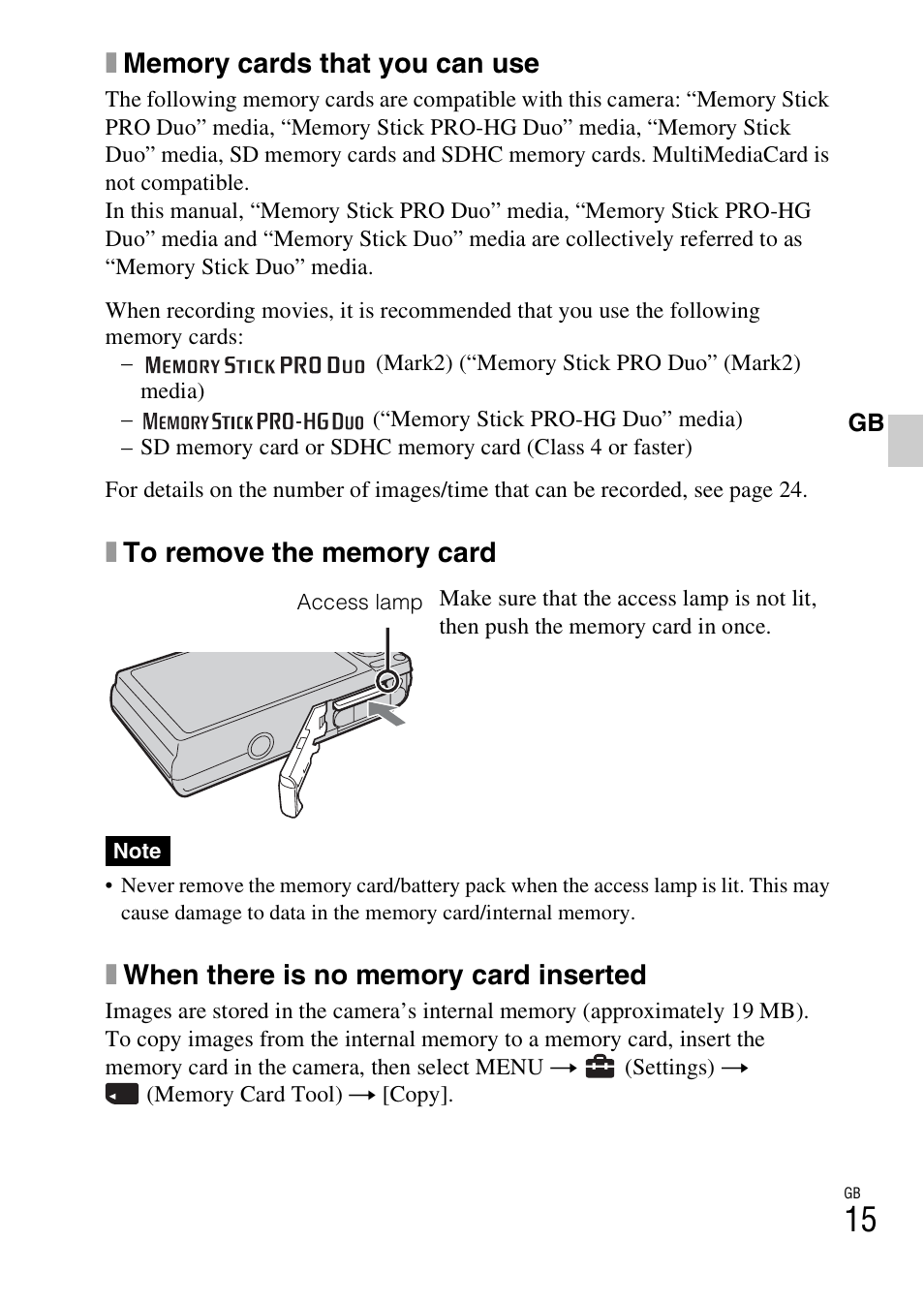 Sony DSC-W370 User Manual | Page 15 / 60