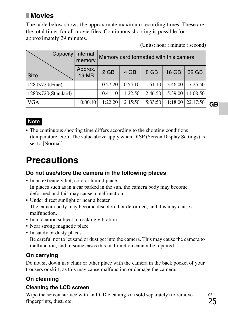 Precautions, Xmovies | Sony DSC-W370 User Manual | Page 25 / 60