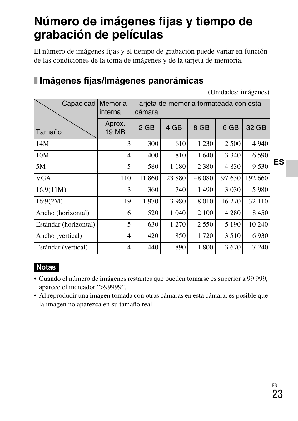 Ximágenes fijas/imágenes panorámicas | Sony DSC-W370 User Manual | Page 51 / 60