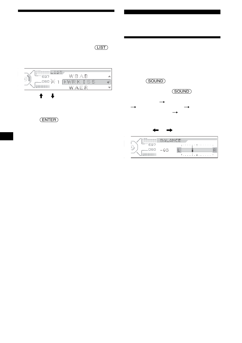 Tuning in a station through a list, List-up, Other functions | Adjusting the sound characteristics, 16 tuning in a station through a list | Sony CDX-M800 User Manual | Page 16 / 84