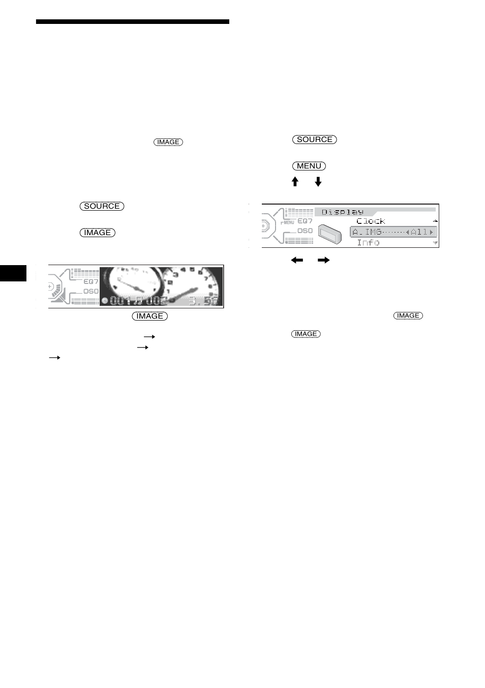 Selecting the display mode and display image, Selecting the display mode, And display image | 20 selecting the display mode and display image | Sony CDX-M800 User Manual | Page 20 / 84