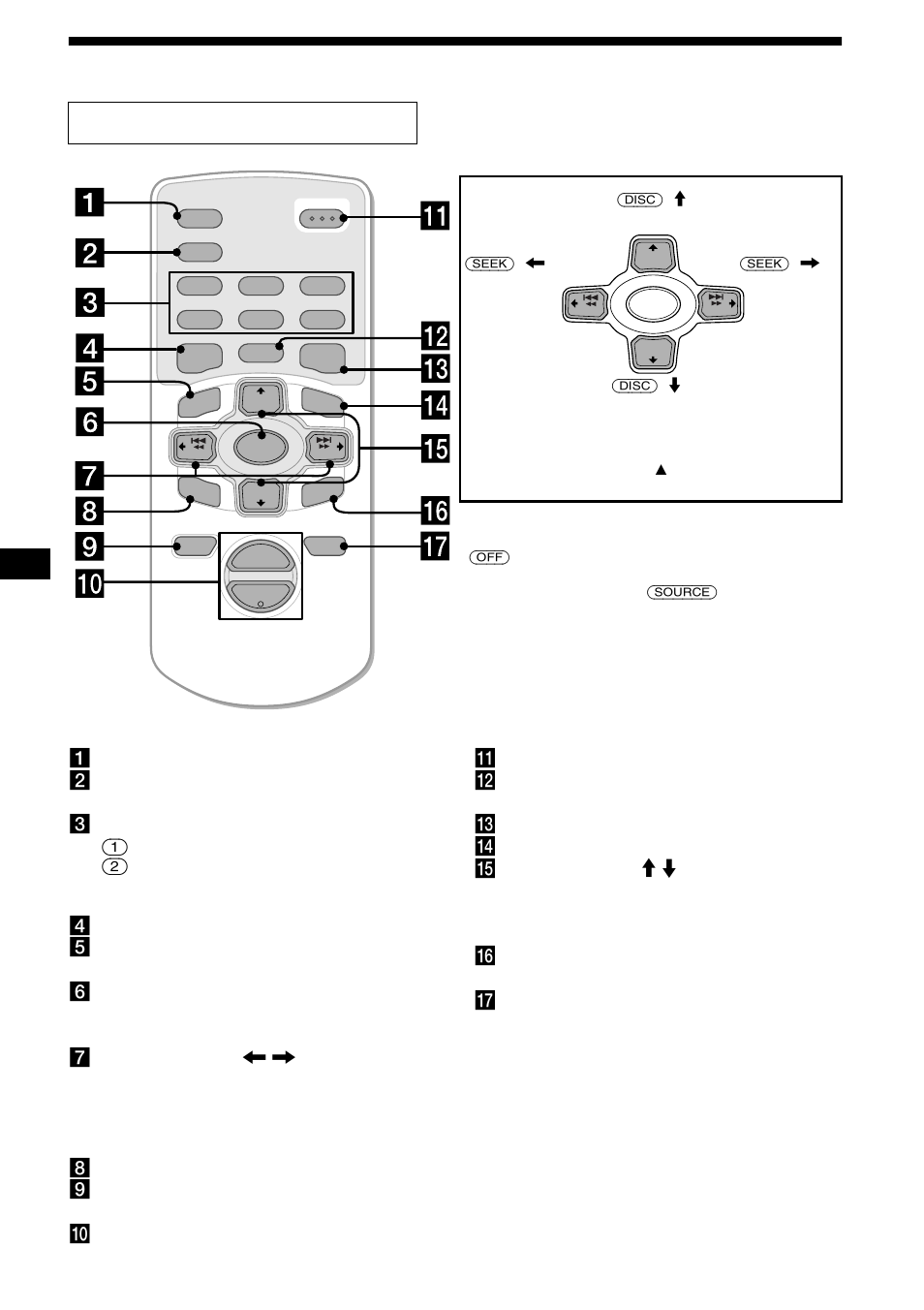 Emplacement des commandes, 4emplacement des commandes, Mini-télécommande rm-x110 | Sony CDX-M800 User Manual | Page 30 / 84