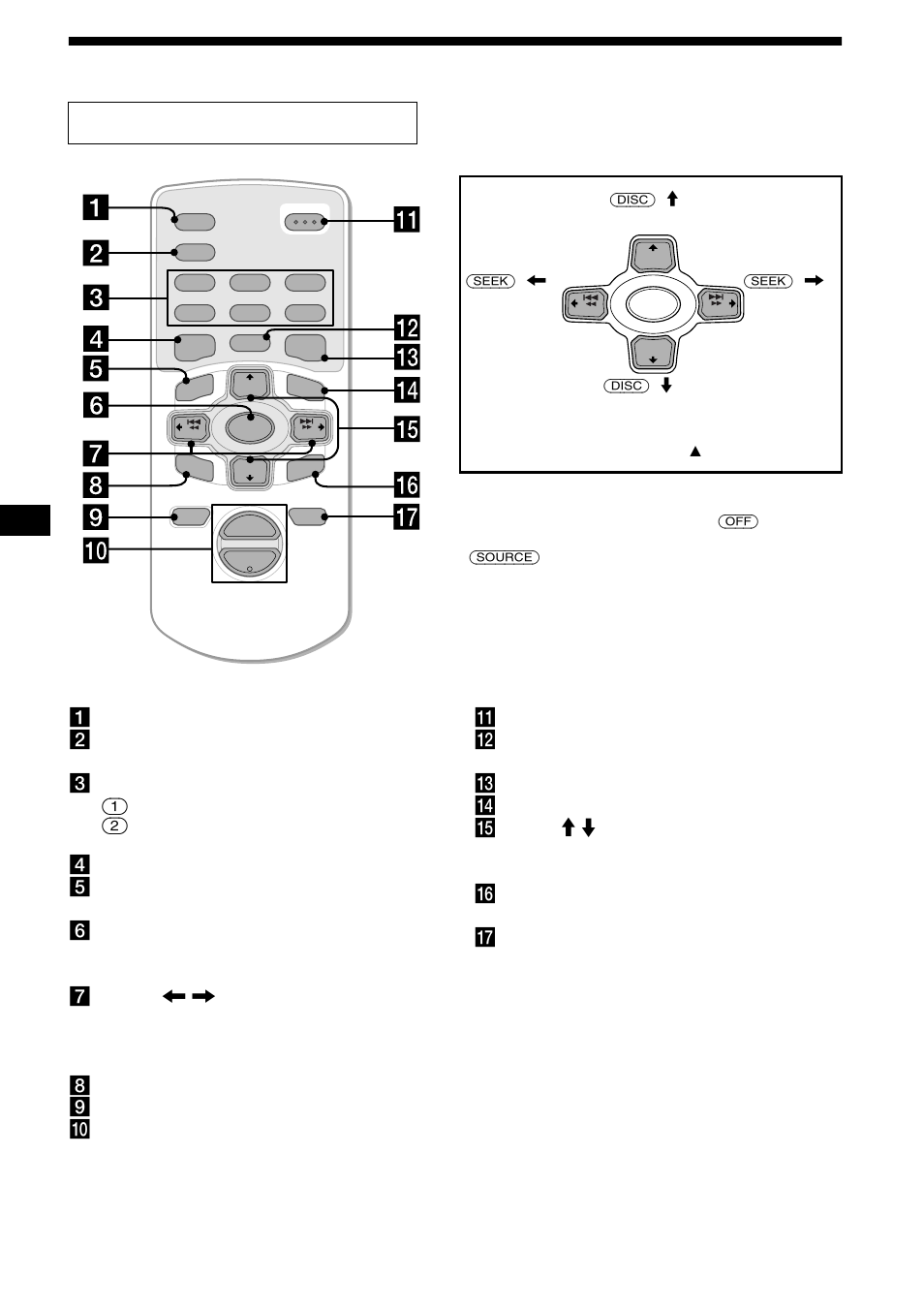 Location of controls, 4location of controls, Card remote commander rm-x110 | Sony CDX-M800 User Manual | Page 4 / 84