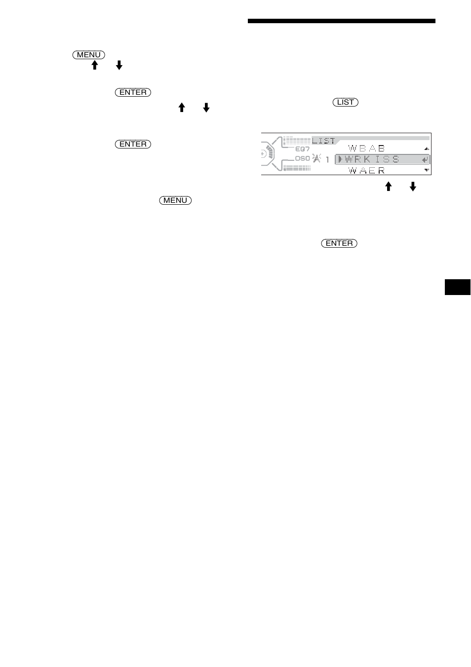 Syntonisation d’une station à partir d’une liste, Affichage automatique des titres | Sony CDX-M800 User Manual | Page 43 / 84