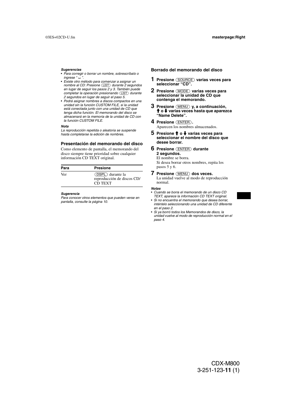 Sony CDX-M800 User Manual | Page 67 / 84