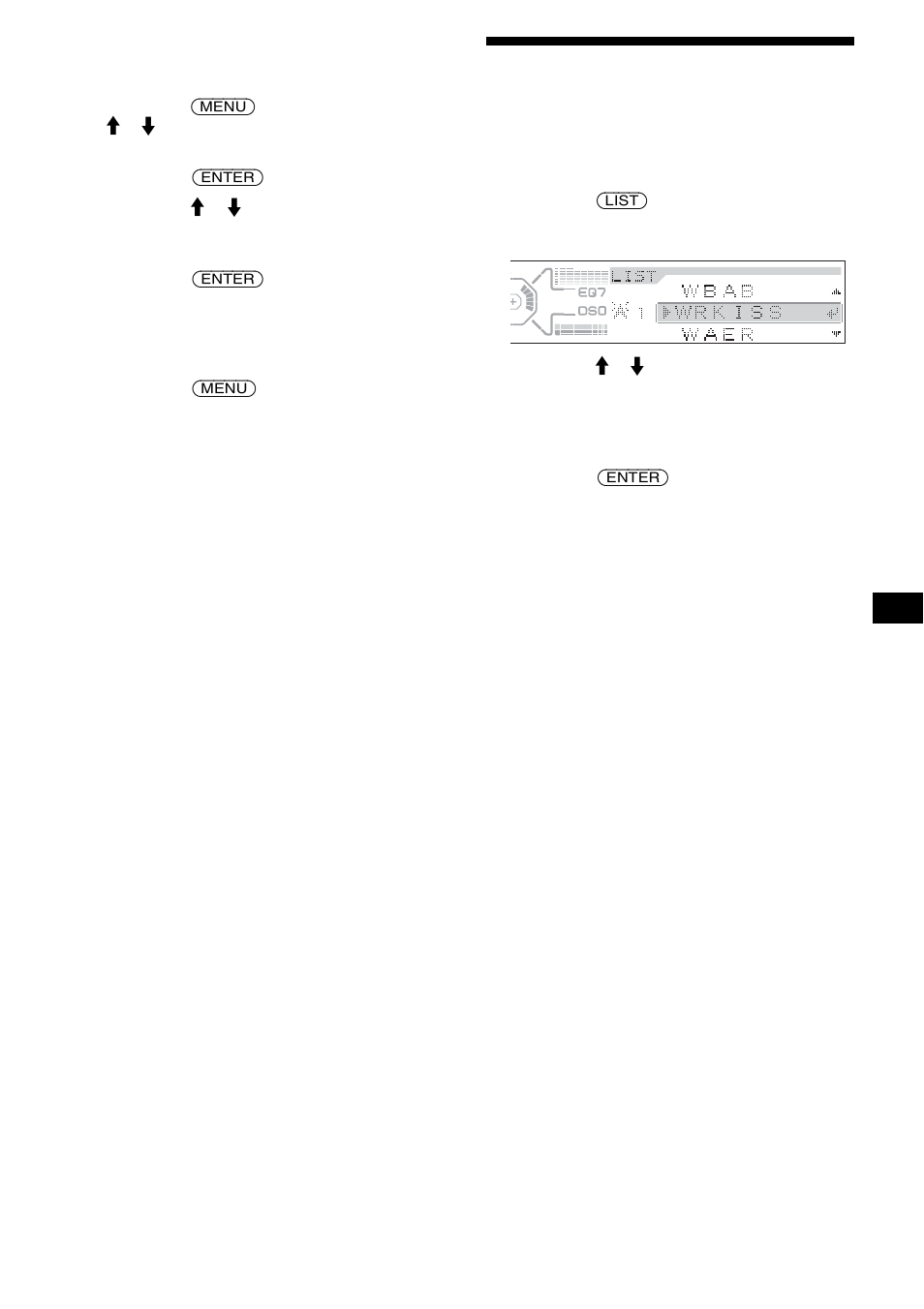 Sintonización de emisoras mediante una lista, Listado | Sony CDX-M800 User Manual | Page 71 / 84