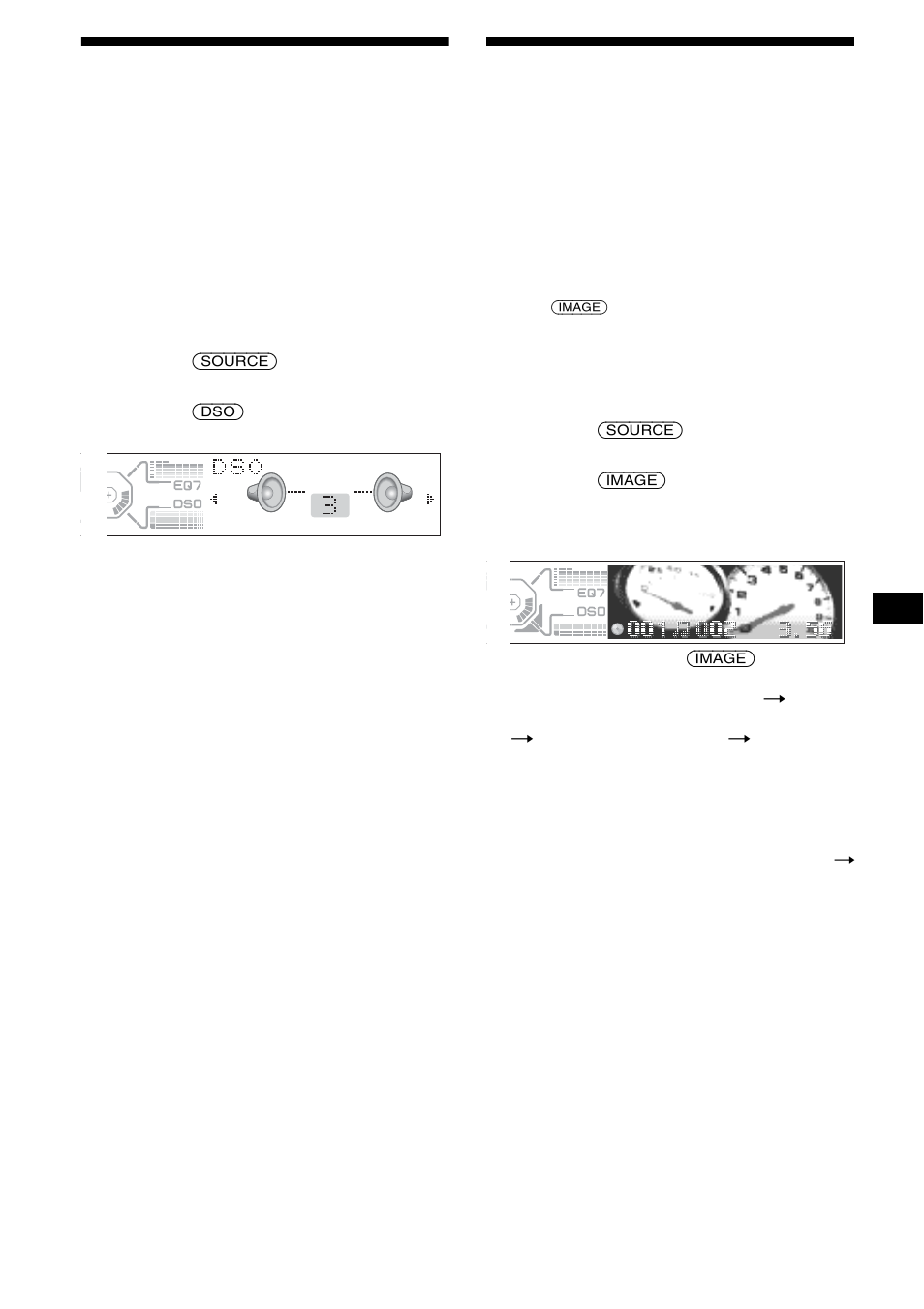 Selección de la imagen y el modo de pantalla, Ajuste del organizador de sonido de baja, Frecuencia dinámico (dso) | Selección de la imagen y el modo de, Pantalla | Sony CDX-M800 User Manual | Page 75 / 84