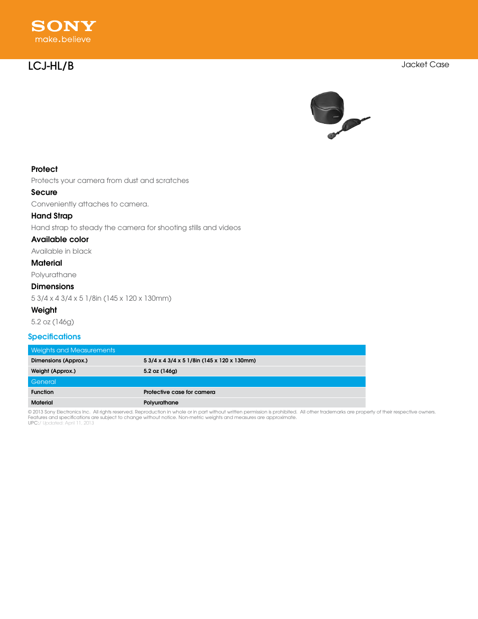 Sony LCJ-HL User Manual | 1 page