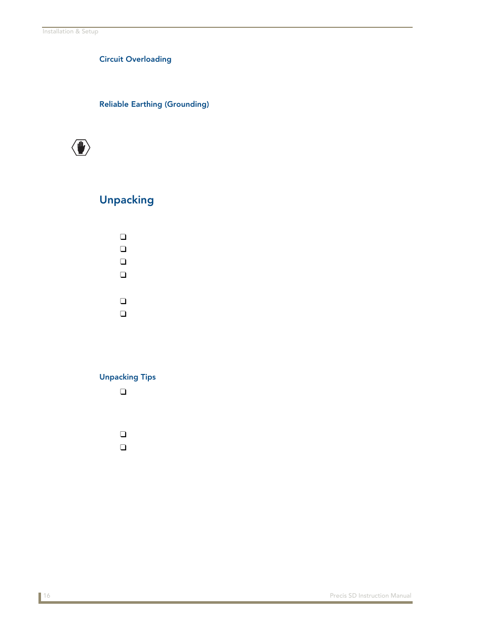 Unpacking | AMX Distribution Matrix Precis SD User Manual | Page 21 / 64