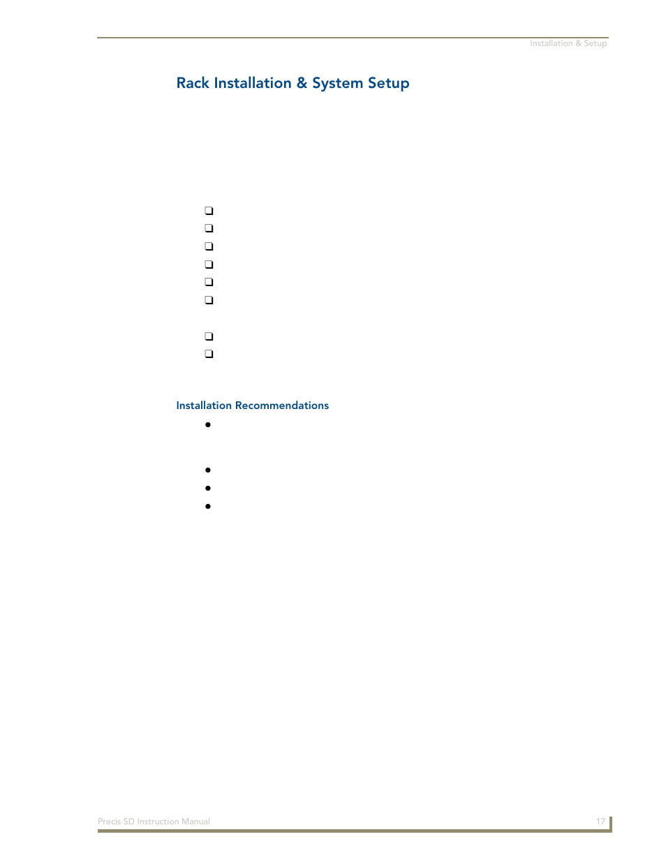 Rack installation & system setup | AMX Distribution Matrix Precis SD User Manual | Page 22 / 64