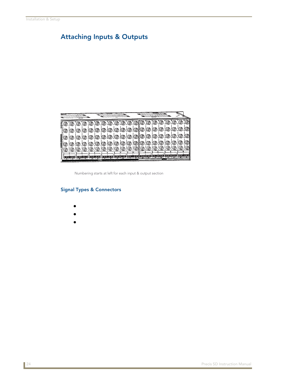 Attaching inputs & outputs | AMX Distribution Matrix Precis SD User Manual | Page 29 / 64