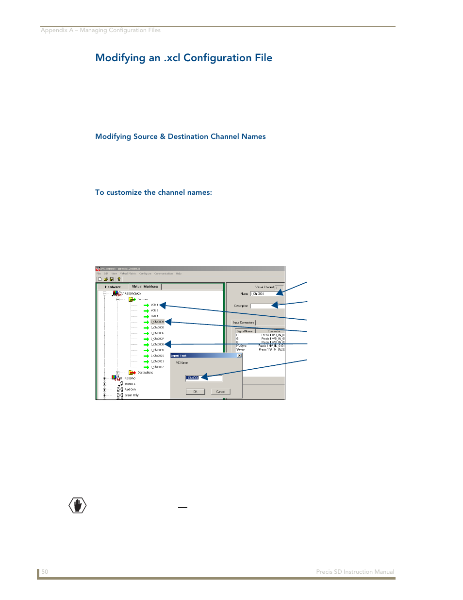 Modifying an .xcl configuration file | AMX Distribution Matrix Precis SD User Manual | Page 55 / 64